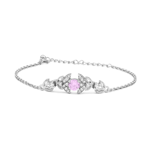 Zarkan Pink Bits of Bloom Silver Bracelet