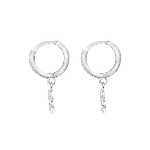 Zarkan Silver Heart Butterfly Earing