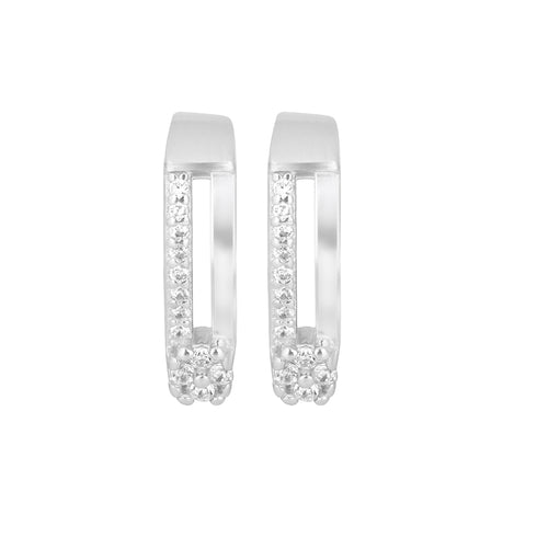 Zarkan Semi Hoop Minimal Silver Studs