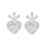 Zarkan Crown Heart Silver Studs