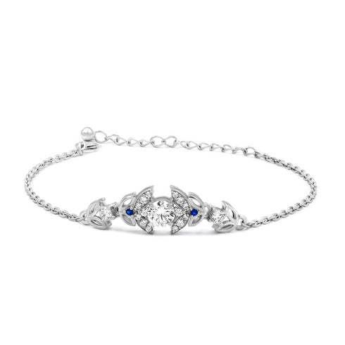 Zarkan Bits of Bloom Zircon Silver Bracelet
