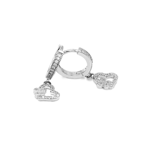 Zarkan Silver Heart Butterfly Earing