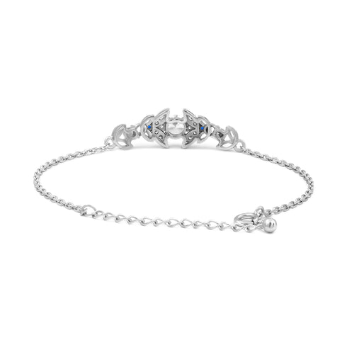 Zarkan Bits of Bloom Zircon Silver Bracelet