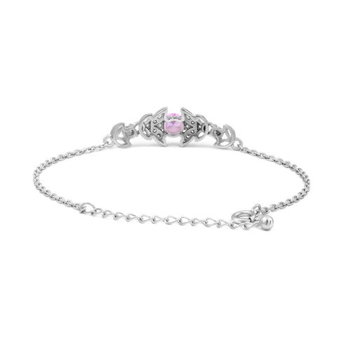 Zarkan Pink Bits of Bloom Silver Bracelet
