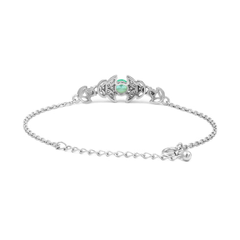 Zarkan Green Bits of Bloom Silver Bracelet
