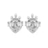 Zarkan Crown Heart Silver Studs