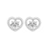 Zarkan Floral Heart Zircon Silver Studs
