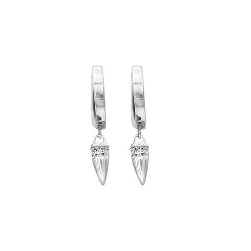 Zarkan Bullet Style Hoop Pure Silver Earing