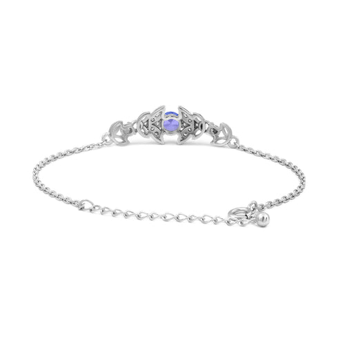 Zarkan Bold Blue Bits of Bloom Silver Bracelet
