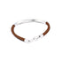 Zarkan Forever Knot Brown Silver Bracelet