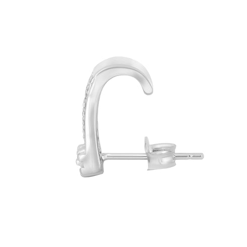 Zarkan Semi Hoop Minimal Silver Studs