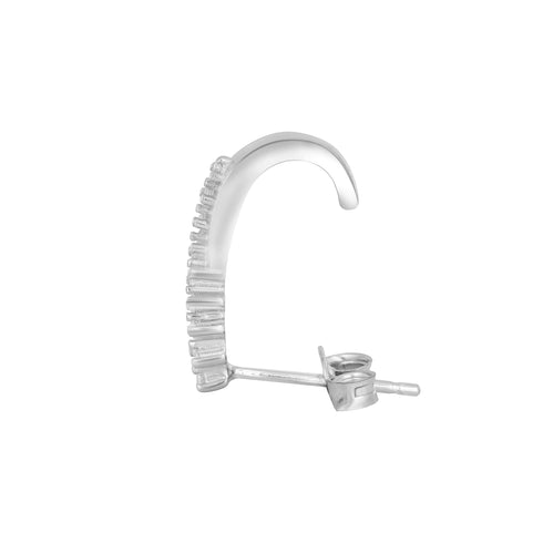 Zarkan Minimal Semi Hoop Silver Studs