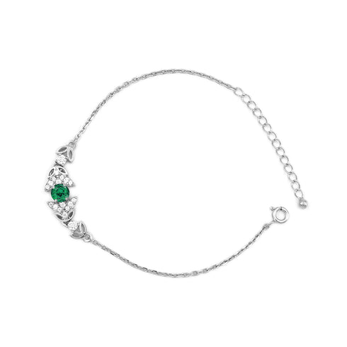 Zarkan Green Bits of Bloom Silver Bracelet