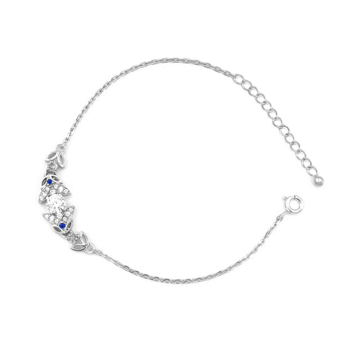 Zarkan Bits of Bloom Zircon Silver Bracelet