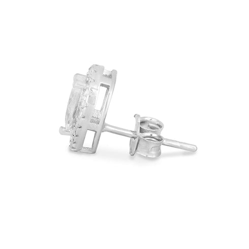 Zarkan Water Drop Silver Studs