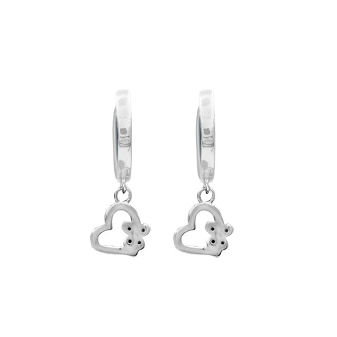 Zarkan Silver Heart Butterfly Earing