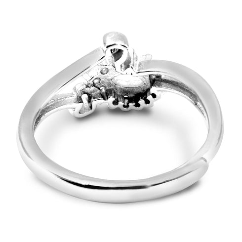 Zarkan Stylish My Love Eye Silver Ring