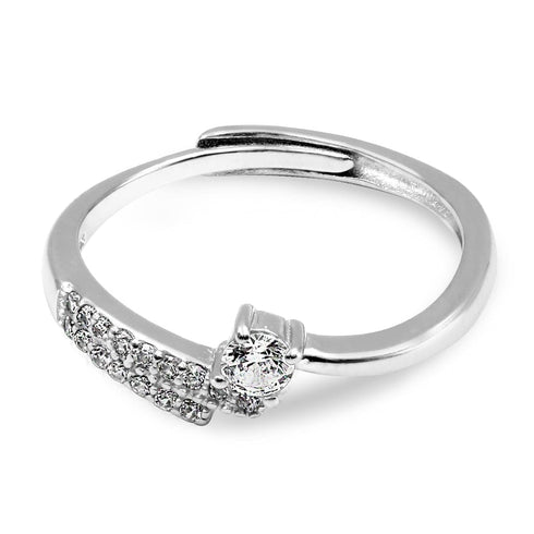 Zarkan Micro Solitaire Sterling Silver Ring