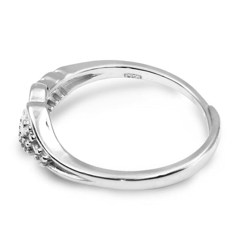 Zarkan Pair Heart Love Silver Zircon Ring