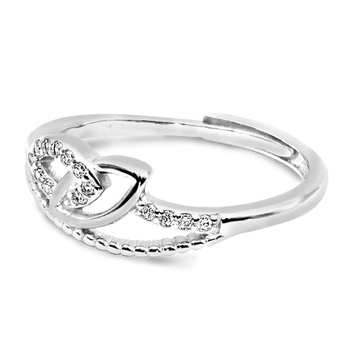 Zarkan Pure Silver Love Chain Ring