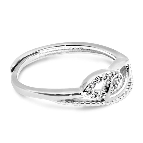 Zarkan Pure Silver Love Chain Ring