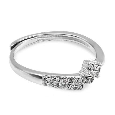 Zarkan Micro Solitaire Sterling Silver Ring