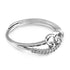 Zarkan Pair Heart Love Silver Zircon Ring