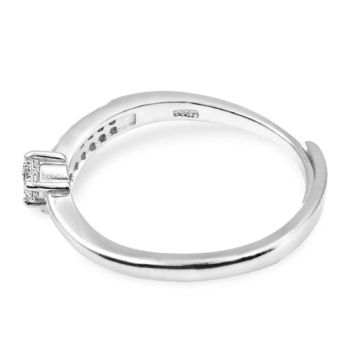Zarkan Micro Solitaire Sterling Silver Ring
