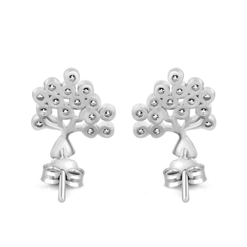 Zarkan Tree Zircon Silver Studs