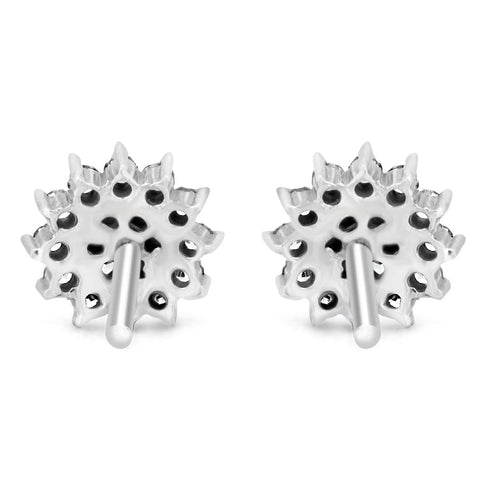 Zarkan Beauty Floral Silver Studs