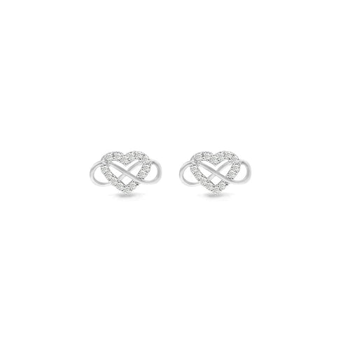Zarkan Pure 925 Silver Infinity Heart Jewellery Set