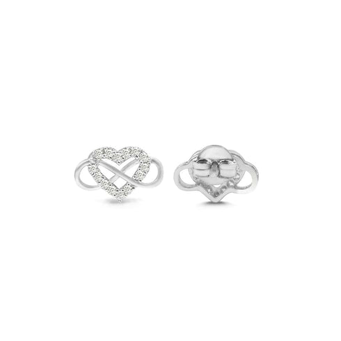 Zarkan Infinity Heart 925 Pure Silver Earring