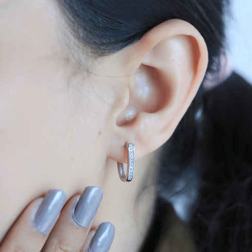 Zarkan Horseshoe Hoop Silver Earrings