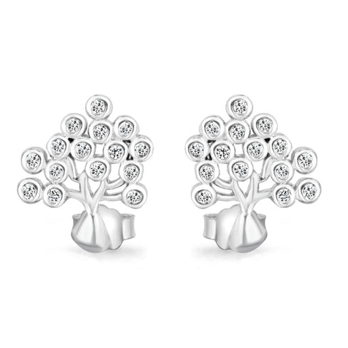 Zarkan Tree Zircon Silver Studs