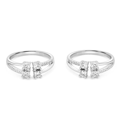 Zarkan Beauty Blocks Silver Toe Rings