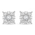 Zarkan Floral Square Silver Studs