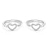 Zarkan Locked Heart Silver Toe Rings