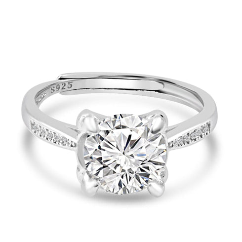 Zarkan 925 Silver Solitaire American Diamond Ring
