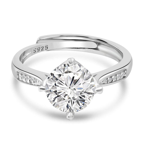 Zarkan 925 Silver Sweet Solitaire American Diamond Ring