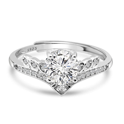 Zarkan 925 Silver Eagle Solitaire American Diamond Ring