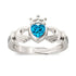 Zarkan Crown Blue Heart 925 Sterling Silver Ring