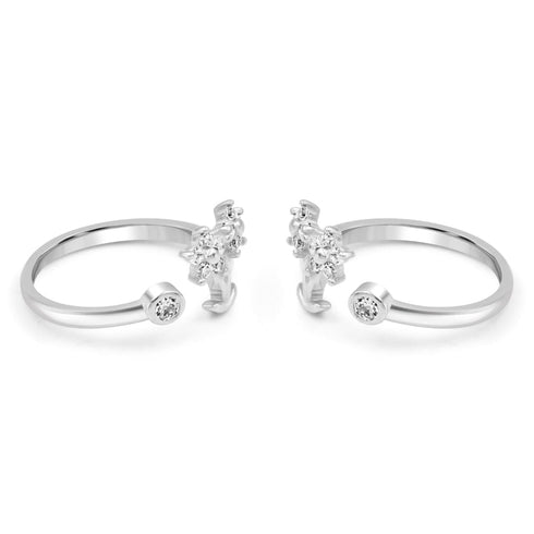 Zarkan Nature's Rhymes Silver Toe Rings