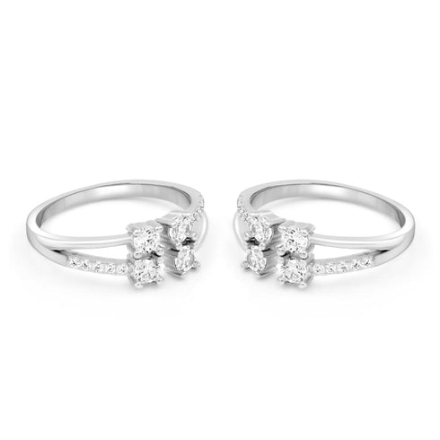 Zarkan Beauty Blocks Silver Toe Rings