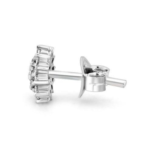 Zarkan Beauty Floral Silver Studs