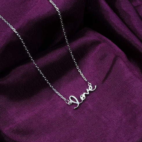 Zarkan Sterling Silver Love Necklace
