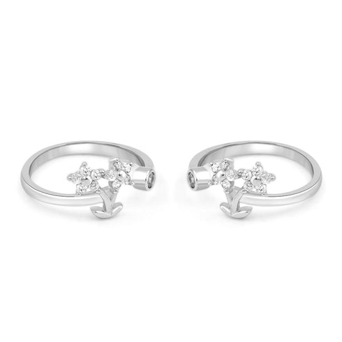 Zarkan Nature's Rhymes Silver Toe Rings