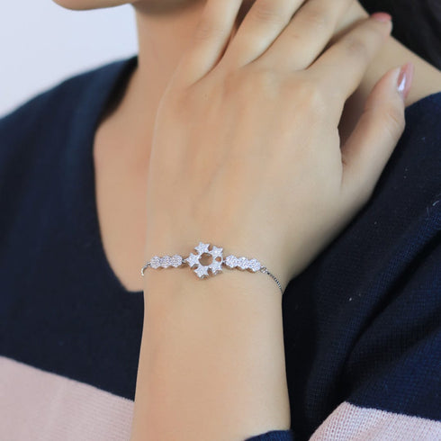 Zarkan Elegant Star Style Silver Bracelet