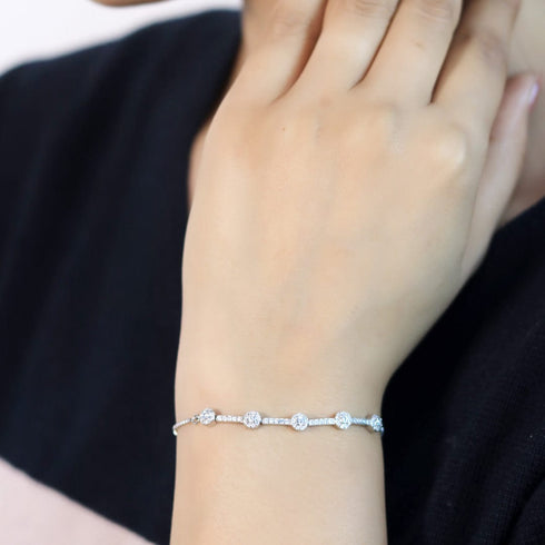 Zarkan Five Star Minimal Silver Bracelet