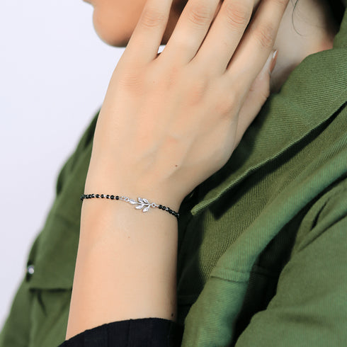 Zarkan Checkered Linear Silver Bracelet