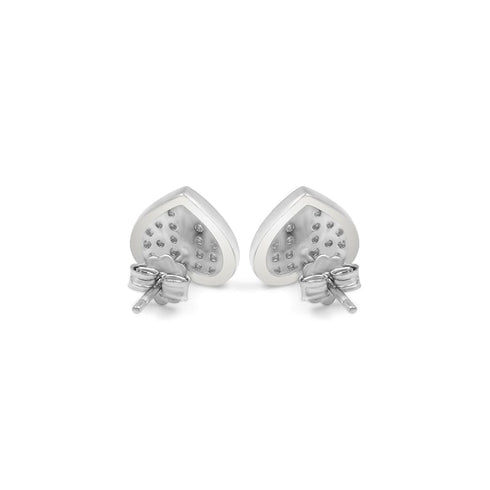 Zarkan Double Drop Heart Minimal Silver Earrings